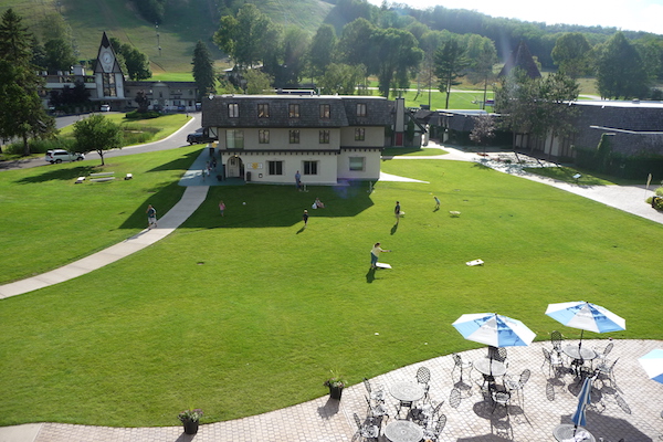 Looking down on the commons. 