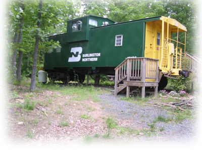 Families can stay in a caboose at Heavenly Acres campground in Standardsville, Virginia