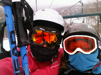 Mother-Daughter Moment on the Chairlift