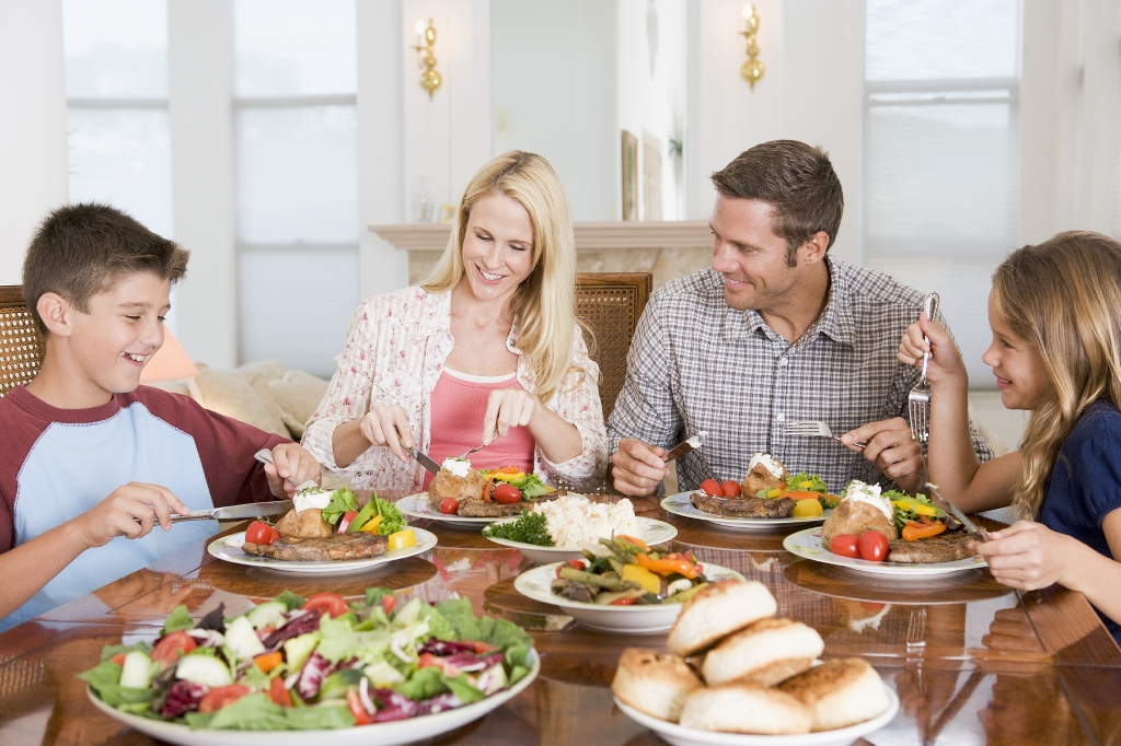 family at dinner table