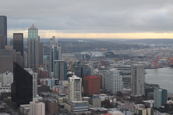 Sweeping Views of Downtown Seattle from the Space Needle Observation Deck