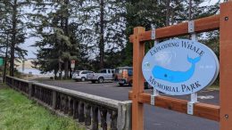 Sign for the Exploding Whale Park in Florence