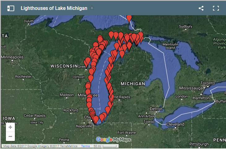 circle tour of lake michigan map