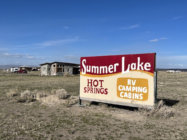 Summer Lake Hot Springs sign