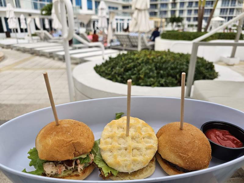 Sliders from Ilios served poolside