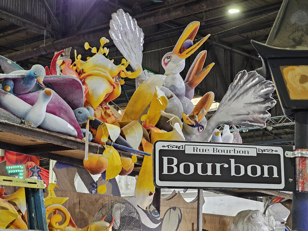 Float props at Mardi Gras World