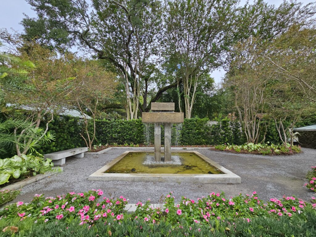 Fountain art at the New Orleans Botanical Garden