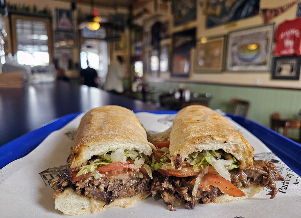 Roast beef po-boy at Parkway Bakery and Tavern