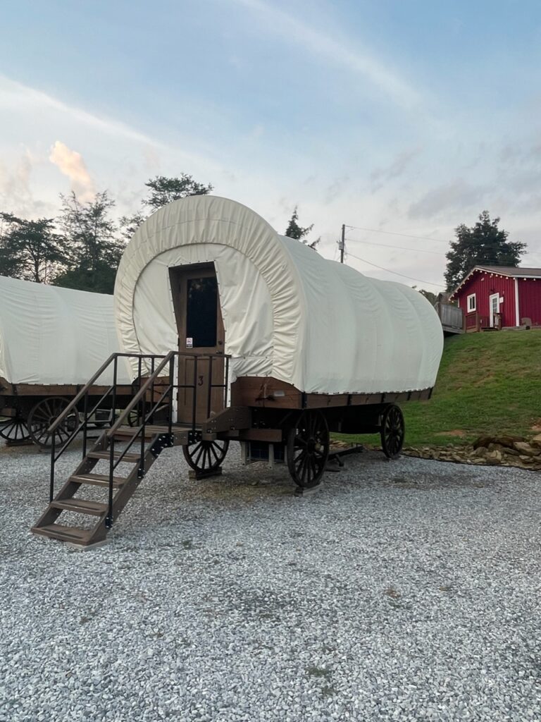 Stay in a Covered Wagon at Smoky Hollow Outdoor Resort